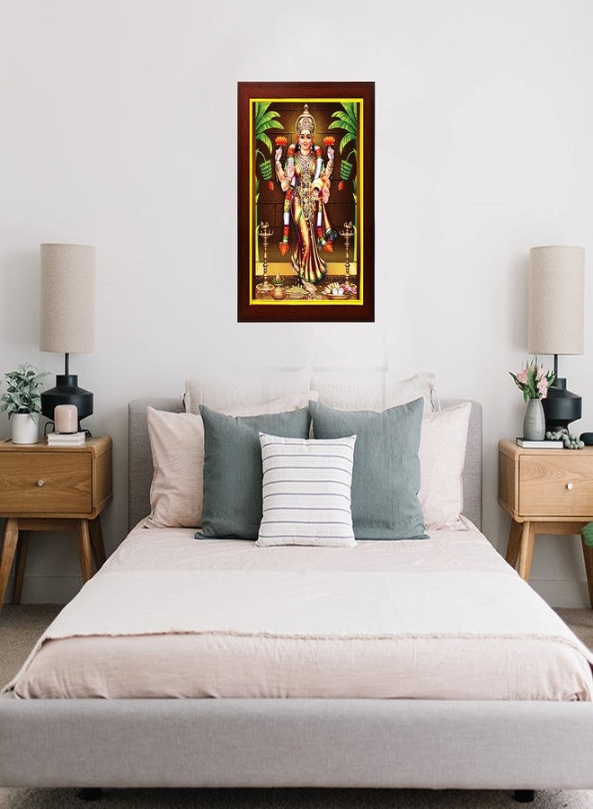 ZIG-ZAG zig zag Rectangular Gruha Lakshmi Photo Frame For Wall / Room Size Medium ( 9.5 X 13.5 Inches, Acrylic Glass) Brown - Image 2